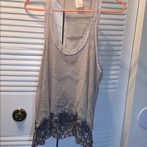 Ivory layered razor back tank